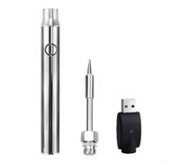 Kit elettrico senza fili per saldatore ricaricabile, controllo preciso del calore, riscaldamento rapido, gadget per saldatura mobile, fissaggio per circuiti stampati, 100 mm, nero (argento)