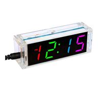 Kit elettronico colorato orologio digitale fai da te parti set componenti orologio elettronico saldatura rendendo kit esperimento facile installare