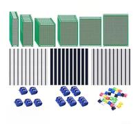 Kit elettronico fai da te con 92 schede PCB a doppia faccia, intestazioni pin maschio a fila singola e connettori terminali femmina per connessioni affidabili (borsa)