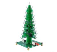 Kit elettronico fai da te con albero di Natale a LED 3D, 36 LED flash alternati, tre circuiti stampati fronte-retro per il montaggio, 60 x 60 x 136 mm, DC 4,5-5 V, decorazione natalizia (7 colori)