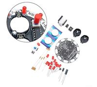 Kit elettronico fai da te con ruota fortunata, NE555, generatore di impulsi e contatore decimale per principianti, design rotante a 10 LED, rosso nero (A)