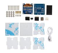 Kit elettronico fai da te per progetto mini orologio ESP8266 - Guscio in acrilico trasparente, display HD, alimentazione USB 5V, include temporizzazione automatica per Modu