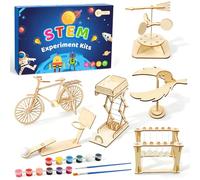 kit elettronico per bambini dagli 8-14 anni, set di esperimenti scientifici STEM, kit di costruzione in legno fai da te puzzle 3D, giocattolo educativo con esperimenti tecnologici regalo per ragazzi