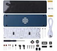 Kit elettronico per orologio colorato fai da te con display RGB per imparare tecniche di saldatura e basi elettroniche (blu)