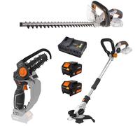 Kit elettroutesili giardino BATAVIA potatore tagliasiepi tagliaerba a batteria