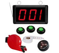 Kit Eliminacode Digitale Completo (000-999) | Chiamta Numeri Fila 3 Cifre per Coda | Display +Telecomando +Chiocciola +1 Rotolo +3 Pulsanti | Per Negozio,Supermercato,Banco,Gastronomie,Ambulatoro