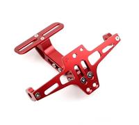 Kit Eliminazione Parafango In Alluminio CNC Regolabile Universale Motociclette Supporto Targa Supporto Lampada Segnalazione Direzione Posteriore Portatarga Moto(Red)