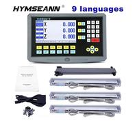 Kit encoder lineare, Set completo 3 Asse Lcd. Lettura digitale con 3 pezzi 0-1000mm Sensore codificatore in vetro lineare in vetro for tornio da fresatura YH800-3(HS800-3 and 3 scales)