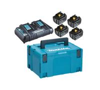 KIT ENERGY VALIGETTA MAKPAC + 4 BATTERIE BL1850B + CARICABATTERIE DC18RD MAKITA