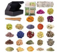 Kit Erbe Magiche 25PCS - Fiori Secchi Decorativi per Stregoneria, Wicca e Decorazioni Pasquali - Lavanda, Rosa, Camomilla, Hibiscus, Gelsomino, Incensi Naturali