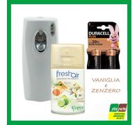 KIT EROGATORE AUTOMATICO+BOMBOLETTA FRESH AIR VANIGLIA E ZENZERO+BATTERIE COPYR