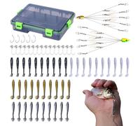 Kit Esca da - Set Di Esche Morbide Realistiche Con Ami - Attrezzatura Portatile Con Contenitore Per Acqua Salata Lago Fiume Surf Barca Ghiaccio Principianti Papà