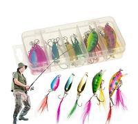 Kit esche da , kit esche per cucchiaio con una piuma staccabile, kit placcatore 20X per accessori da in acqua salata d'acqua per uomini papà