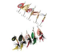 Kit Esche da Pesca 10PCS Esche Spinner in Metallo con Scatola Portaoggetti per P