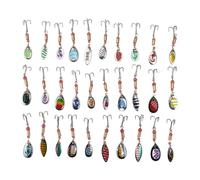 Kit Esche da Pesca 30PCS Spinner in Metallo in Scatola per Pesca Basse e Trote