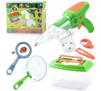 Kit Esploratore Bambini con Cattura Insetti, Scatola per Insetti, Rete di Farfalle, lenti d'ingrandimento, Pinzette, Portachiavi, Esplorazione Outdoor Giocattoli Regalo Set per Bambini da 3+ Anni