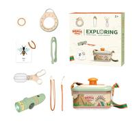 Kit esploratore per, attrezzature per avventura all'aperto 12x8x6 Pollici per l'apprendimento del cortile, scoperta della natura con lente d'ingrandimento farfalla