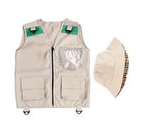 Kit esploratore per bambini - Poliestere, 40x48 cm | Costume da esploratore per bambini, gilet con cappello per giochi di ruolo avventurosi all'aria aperta | Vesti l'outfit per l'escursionismo in camp