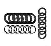 Kit essenziale O-ring e rondella in silicone per valvole a stantuffo per piscina, compatibile con filtri Intex da 3,8 cm, tubo nero, 18 pezzi (18 pezzi)