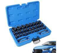 Kit estrattore bulloni resistente agli urti, universale, 33 pezzi | Strumento di rimozione dei bulloni danneggiati per elementi di fissaggio arrugginiti per telai di moto, macchinari e officine