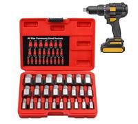 Kit estrattore bulloni - Utensili manuali in metallo, set di bussole da 25 pezzi per viti danneggiate, ingranaggio per rimozione con gambo esagonale, alimentazione meccanica, a per pr