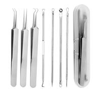 Kit estrattore di comedoni - 7 strumenti di bellezza per l'accne, kit per schiacciare i brufoli sul naso | Strumento per la pulizia delle imperfezioni in acciaio inossidabile, strumento di bellezza pe