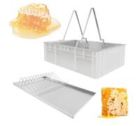Kit estrattore di miele, stazione di scappatura per apicoltura in acciaio inossidabile per uso alimentare con filtro, include vassoi profondi e bassi per la raccolta del miele