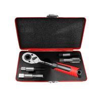 Kit estrattore e Maschio per Filettatura Tubo G 1/2 e 3/8 a cricco Reversibile