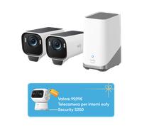 Kit EufyCam S3 Pro con 2 Telecamere + Telecamera per interni S350 white
