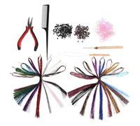 Kit Extension Chioma Glitter 93cm 5400 Ciocche 17 Colori | Strumenti Professionali Inclusi, Manuale D’istruzioni, per Feste e Uso Quotidiano