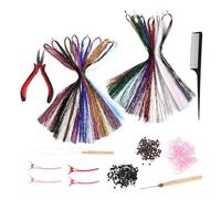 Kit Extension Chioma Tinsel 93cm, Fili Metallizzati Colorati