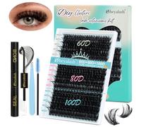 Kit Extension Ciglia Fluffy Extension Ciglia Kit Cluster Lashes 60D+80D+100D Ciuffetti D Curl Individual Eyelashes by Obeyalash(275pcs D Curl 10-18mm)