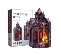 Kit fai da te 3D in legno gotico Steampunk Castello Torre del Resto del Drago, Creativo regalo in miniatura fatto a mano per gli appassionati del fai da te (142 pezzi)