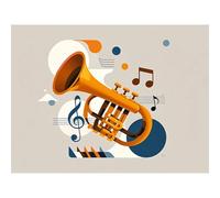 Kit fai da te 5D Diamond Art con tromba con note musicali, pittura con diamanti rotondi con numero, ricamo, arti e mestieri, decorazione da parete per soggiorno, casa, 30 x 40 cm