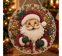 Kit fai da te 5D per decorazioni natalizie con perline e diamanti | Decorazione da parete con perline scintillanti, acchiappasole per finestre, decorazione da parete per le feste, per adulti