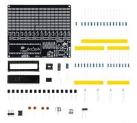Kit fai da te a LED per spettro con controllo vocale e display a matrice 8 x 16 per ritmo musicale e progetti educativi (B)