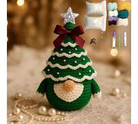Kit fai da te all'uncinetto per albero di Natale, gnomi di Babbo Natale, bambola come lavorare all'uncinetto, kit per principianti facile da imparare a lavorare all'uncinetto, decorazione natalizia in