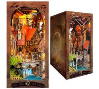 Kit fai da te Book Nook The Secret Valley of Rings - Drago scuro e Cavaliere e Castello, puzzle 3D, fermalibri fatto a mano per adulti