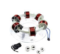 Kit fai da te con acceleratore circolare elettromagnetico, modello di ciclotrone senza spazzole, attrezzatura per esperimenti di fisica in acrilico, sussidio didattico ad alta tecnologia(6 Coils)