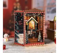 Kit fai da te con angolo per libri in miniatura, fermalibri in legno con luce LED, puzzle 3D in legno, fermalibri in legno, per adolescenti e adulti, costruzione creativa