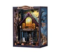 Kit fai da te con fermalibri in legno per casa delle bambole con luce LED, per amici e familiari (notte meravigliosa del castello)