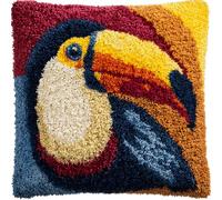 Kit Fai Da Te Con Gancio A Scatto, 3D,Tucano, 43 X 43 Cm Ganci Per Ricamo, Punto Croce, Divano, Con Gancio A Scatto, Adatto Bambini E Adulti Alfombras Gancho De Pestillo 3D Latch Hook Manual