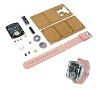 Kit fai da te con orologio a LED, braccialetto elettronico, assemblaggio creativo, microcontrollore, orologio, circuito, saldatura, pratica per l'apprendimento dell'elettronica (polvere)