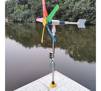 Kit fai da te con piccolo generatore eolico e striscia luminosa per decorazione del cortile, generatore di energia gratuito, girandola da giardino, decorazione per mulino a vento, diametro 45,7 cm