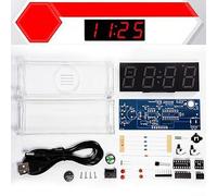 Kit fai da te con sveglia digitale con temperatura a tubo, perfetto per l'apprendimento manuale nell'educazione elettronica (rosso)