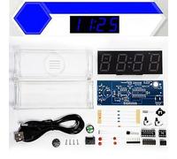 Kit fai da te con sveglia digitale con temperatura a tubo, perfetto per l'apprendimento manuale nell'educazione elettronica (blu)