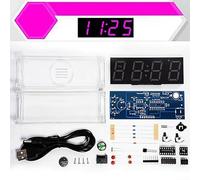Kit fai da te con sveglia digitale con temperatura a tubo, perfetto per l'apprendimento manuale nell'educazione elettronica (rosa)