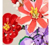 Kit fai-da-te di blocchi per costruire fiori, inclusi lavanda, rosa, garofano, girasole, realizzati in materiale ABS, decorazione da tavolo con fiori eterni, regalo per ragazze per Natale, San Valenti