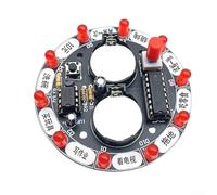 Kit fai da te elettronico Lucky Wheel con generatore di impulsi NE555 e contatore circuito decimale per principianti, rosso/nero, 68,8 mm (B)