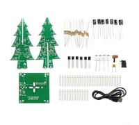 Kit fai da te elettronico per albero di Natale con luci lampeggianti a LED RGB per lo sviluppo delle abilità e l'uso festivo (7 colori)